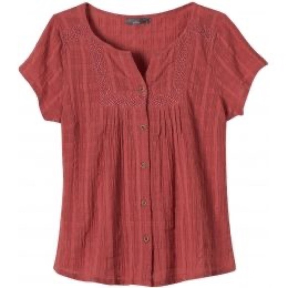 Women’s Red Prana Lucy Short Sleeve Blouse - Picture 1 of 6